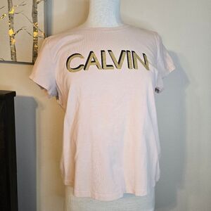 Calvin Klein Light Pink Tee with Gold Logo
